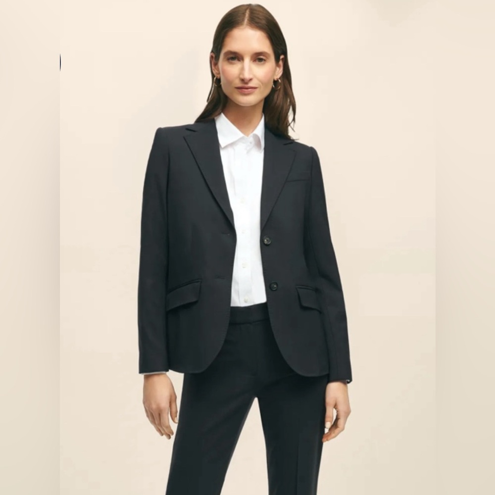 Brooks Brothers Women's The Essentials Stretch Wool Black Jacket Size 12